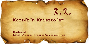 Koczán Krisztofer névjegykártya