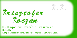 krisztofer koczan business card